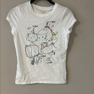 White Unicorn Print Kids Shirt